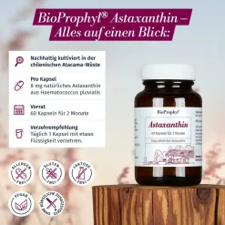 BioProphyl Astaxanthin | 8 mg Astaxanthin hochdosiert | Vitamin E | 60 Kapseln