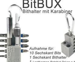BitBUX Bit halter mit Karabiner, Gürtelclip passend für Leatherman Ratchet Driver