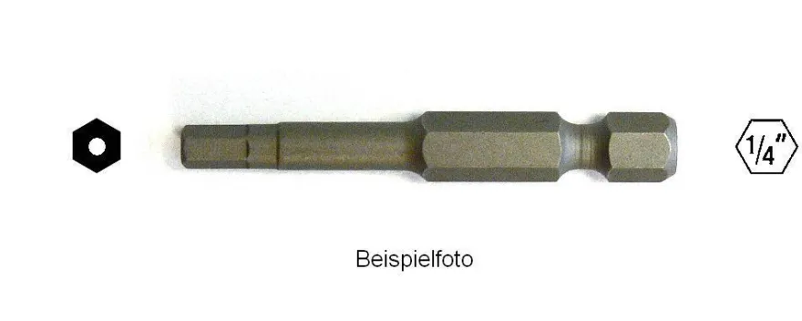 1 Bit Sechskant mit Loch 7, 8 , 10 x 75 , S2-Stahl , Sechskantbit