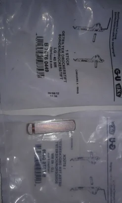 BKS Drückerstift einseitig für Standflügel 7676, 40 mm, Stahl verzinkt