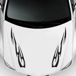 BLAJR Flammen Design Autoaufkleber für Auto, LKW, SUV - Glänzend Schwarz (4