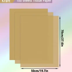 100 Blatt Kraft-Seidenpapier 70x50 cm - Vielseitiges Geschenkpapier für