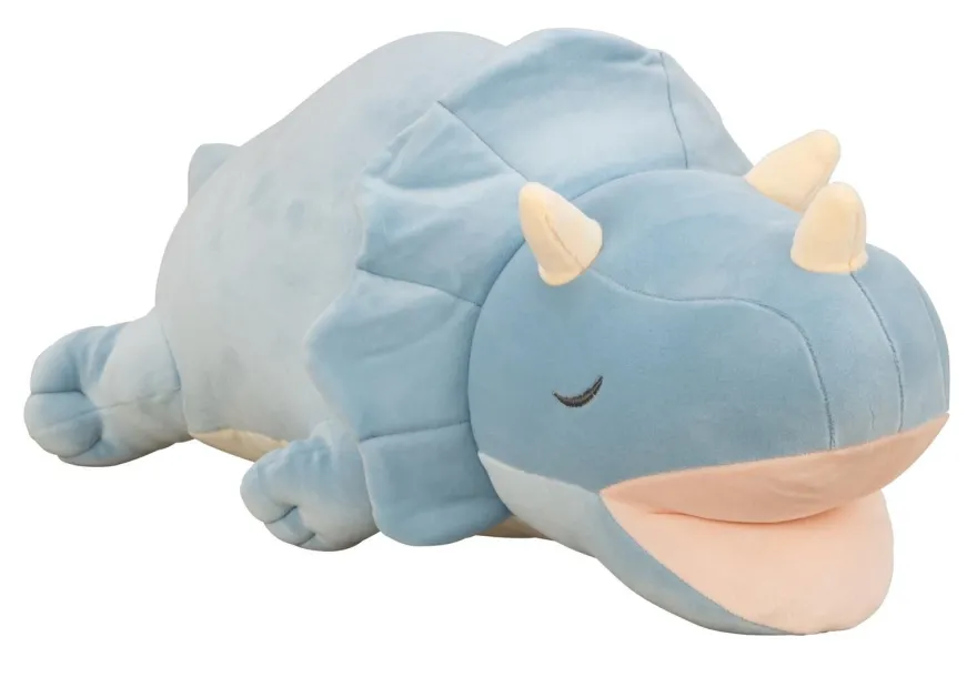 Blaues Kuscheltier Dinosaurier Triceratops Plüsch 50 cm Plüschtier