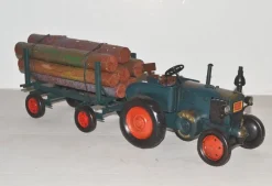 Blechtraktor Traktor Lanz Gespann mit Holzanhänger Oldtimer Lanz Bulldog L 60 cm