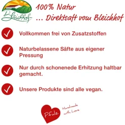 Bleichhof® Apfelsaft mit Karottensaft - Direktsaft, vegan (6x0,72l)