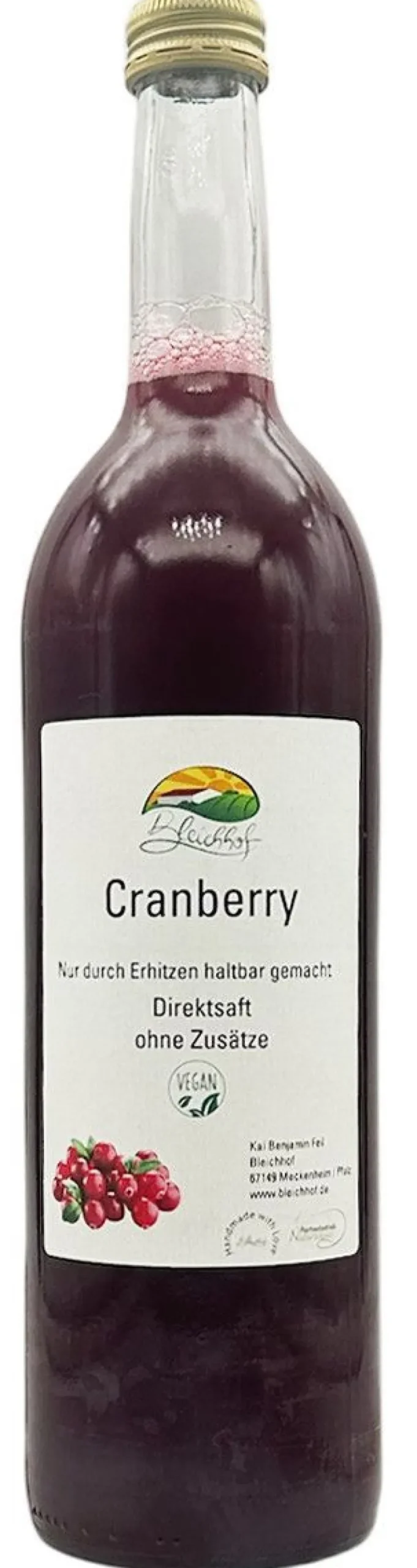 Bleichhof Cranberry-Saft - 100% Direktsaft (6x 0,72l)