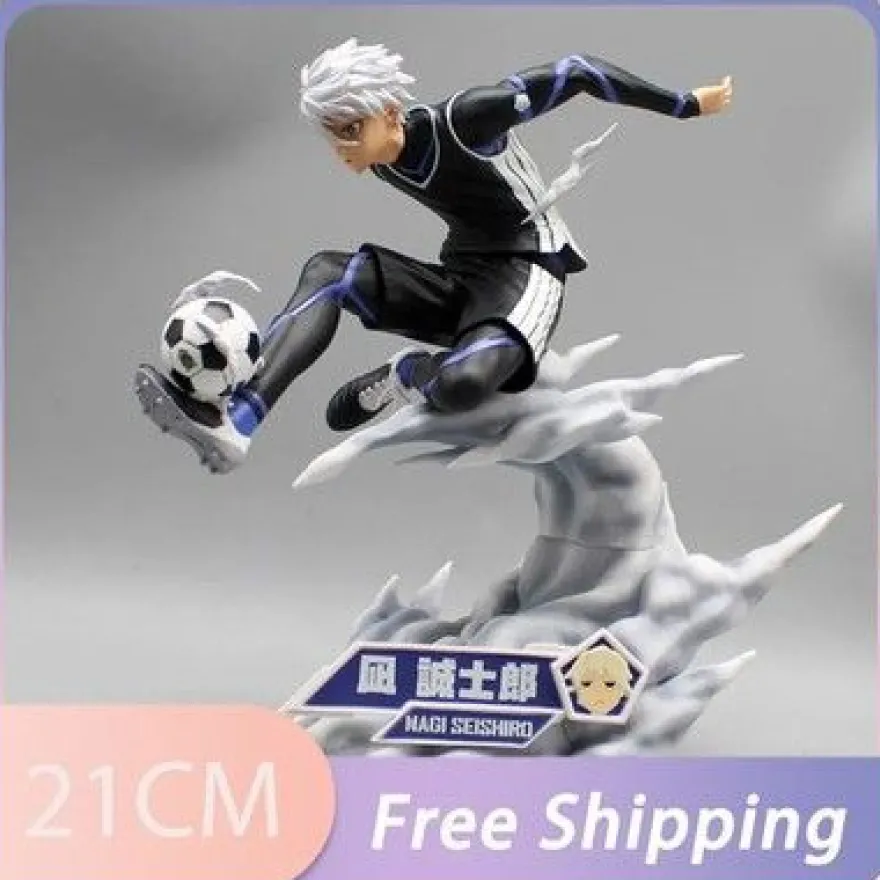Blue Lock Nagi Seishiro Figur Anime Fussball Actionfigur PVC Modell Sammlung Dek