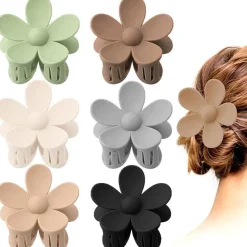 6 Blumen Haarspangen Acryl Große Klauen rutschfest matte Haarstyling-Zubehör