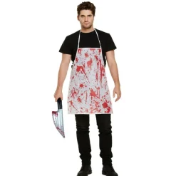 Blutige Horror Schürze Metzger aufblasbares Messer Kostüm Halloween Karneval