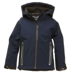 BMS Kinder Softshell Kids Jacke Stealth mit Kapuze Marine