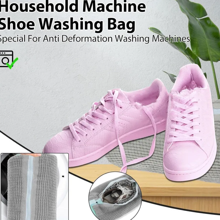 BOBASH 2Pcs Schuhe Waschbeutel für Sneaker, 39x19cm, Wiederverwendbar, mit