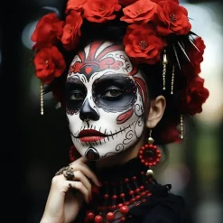 Bobisuka Körperfarben Set Schwarz Weiß Rot mit 3 Pinseln - Ungiftig, Wasserfest