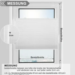 bobodeco Klemmfix Plissee Verdunkelung 30x140 cm Weiß - Einfache Montage ohne