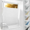 bobodeco Plissee Klemmfix Verdunkelung Weiß 65x200 cm - Einfache Montage ohne