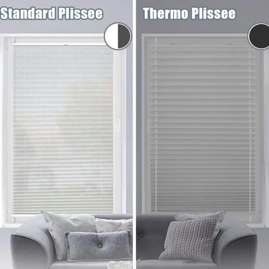 bobodeco Plissee Klemmfix Verdunkelung Weiß 65x200 cm - Einfache Montage ohne