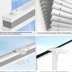 bobodeco Plissee ohne Bohren Verdunkelung Klemmfix Hellgrau 65x130 cm, Thermo