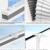 bobodeco Plissee ohne Bohren Verdunkelung Klemmfix Grau 65x200 cm, Thermo