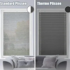 bobodeco Plissee ohne Bohren Verdunkelung Klemmfix Grau 65x200 cm, Thermo