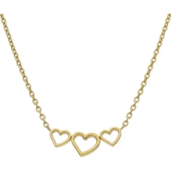 Boccia Schmuck Damencollier Titan Goldfarben mit Herzen 08107-02