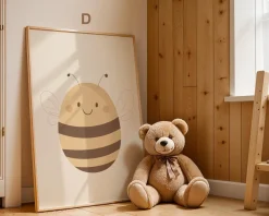 Boho Babyzimmer Poster · Giraffe, Löwe, Bär, Biene, Schwein, Schaf · Niedlich