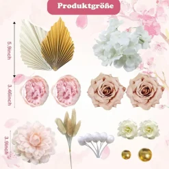 Boho Tortendeko Set 29-teilig mit Blumen und Palmen für Geburtstag Hochzeit