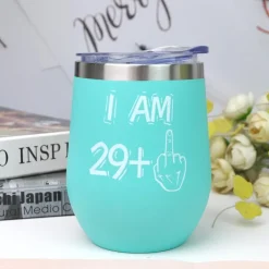 Bokalaka 30. Geburtstag Edelstahl Weinbecher für Frauen - 350ml, Blau