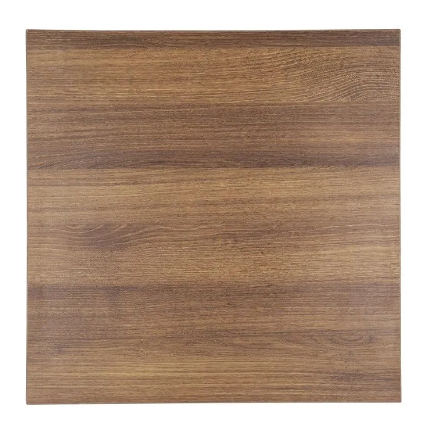 Bolero Tischplatte quadratisch in Eiche rustikal und 600x600x48mm
