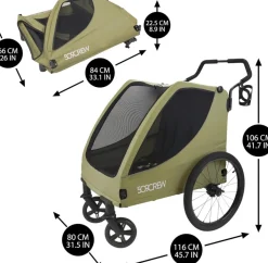 Bollerwagen Kinder 509 Trekker II für 2 Kinder in Grau robust : grau