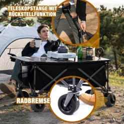 Bollerwagen Klappbarer All Terrain 150/200kg faltbar Handwagen für Camping