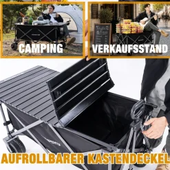 Bollerwagen Klappbarer All Terrain 150/200kg faltbar Handwagen für Camping