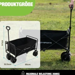 Bollerwagen Klappbarer All Terrain 150/200kg faltbar Handwagen für Camping
