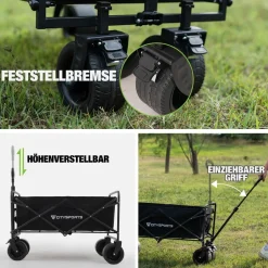 Bollerwagen Klappbarer All Terrain 150/200kg faltbar Handwagen für Camping