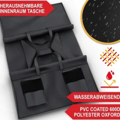 Bollerwagen Strandbollerwagen Faltbollerwagen Regenschutz 61 Liter klappbarer Schwarz