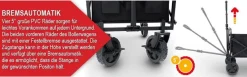 Bollerwagen Strandbollerwagen Faltbollerwagen Regenschutz 61 Liter klappbarer Schwarz