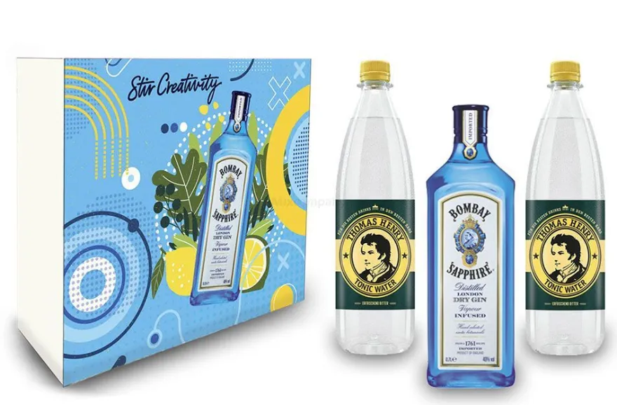Bombay Sapphire Gin Tonic Geschenkset - Bombay Sapphire London Dry Gin 0,7L (40% Vol