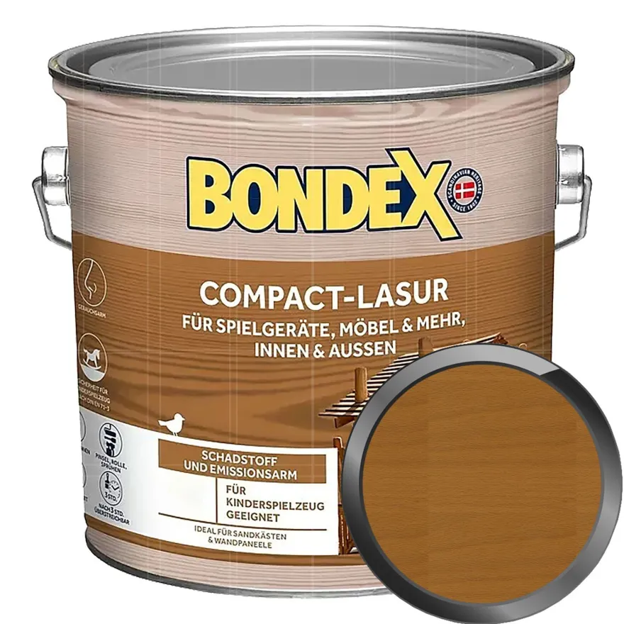 BONDEX Compact Lasur 2.5 LTR Schutzlasur Holzschutz Holzlasur UV-Schutz