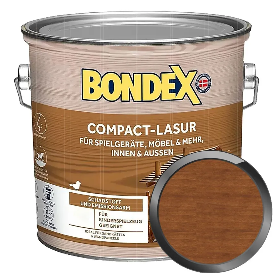 BONDEX Compact Lasur 2.5 LTR Schutzlasur Holzschutz Holzlasur UV-Schutz