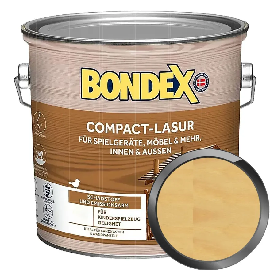 BONDEX Compact Lasur 2.5 LTR Schutzlasur Holzschutz Holzlasur UV-Schutz