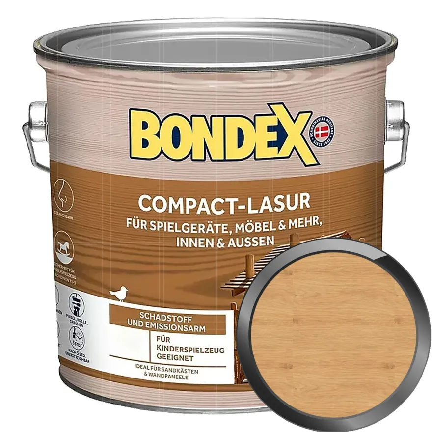 BONDEX Compact Lasur 2.5 LTR Schutzlasur Holzschutz Holzlasur UV-Schutz