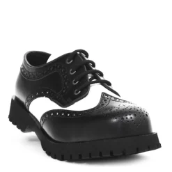 Boots & Braces Rub Off Halbschuh Budapester 2farbig - schwarz-weiss - mit Stahlkappe
