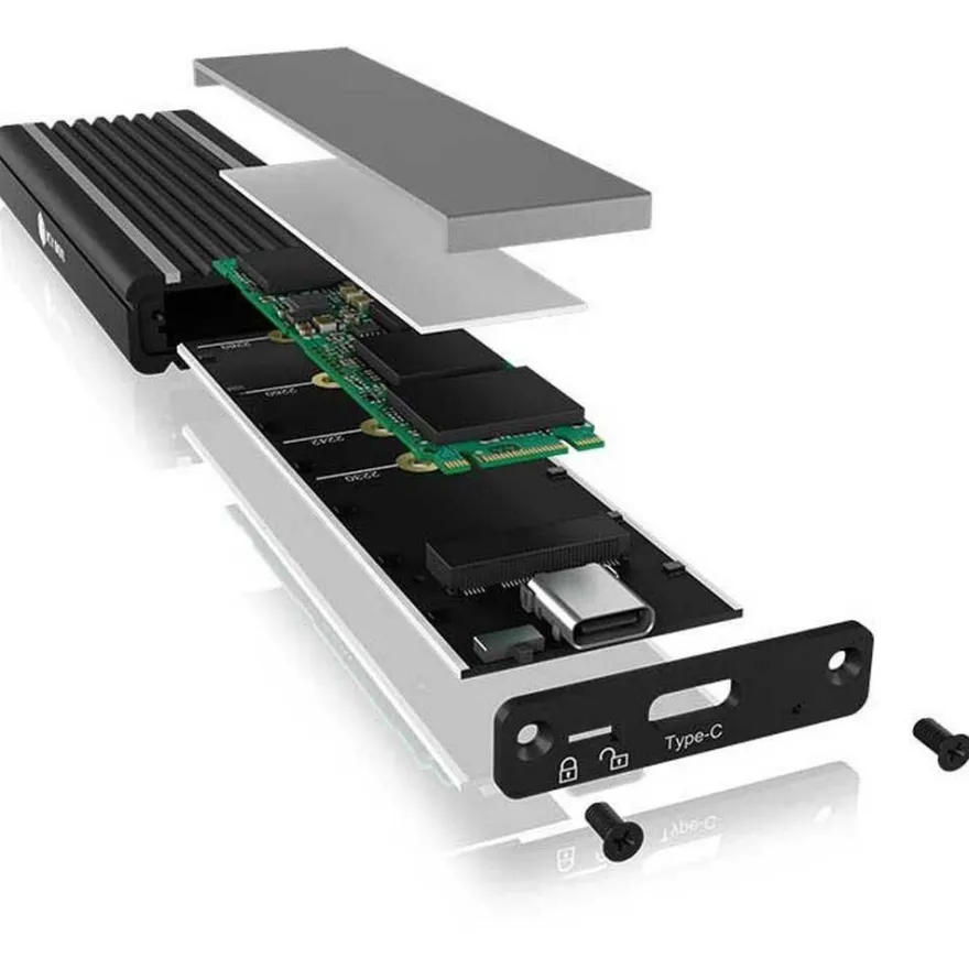Boîtier SSD ICY BOX IB-1824ML-C31 USB 3.1 Type-C, Aluminium, RGB