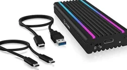 Boîtier SSD ICY BOX IB-1824ML-C31 USB 3.1 Type-C, Aluminium, RGB