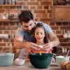 BoxedHome Mixing Bowl Grün Kunststoff Set 4-teilig stapelbar rutschfest