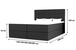 Boxspringbett Bett Ehebett Doppelbett FARO mit 2 Bettkästen