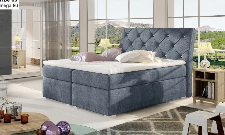 Boxspringbett mit 2 Bettkasten Beverly 180x200 Polsterbett weiß grau schwarz beige