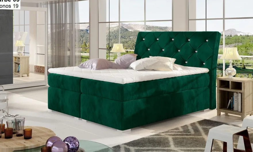 Boxspringbett mit 2 Bettkasten Beverly 180x200 Polsterbett weiß grau schwarz beige