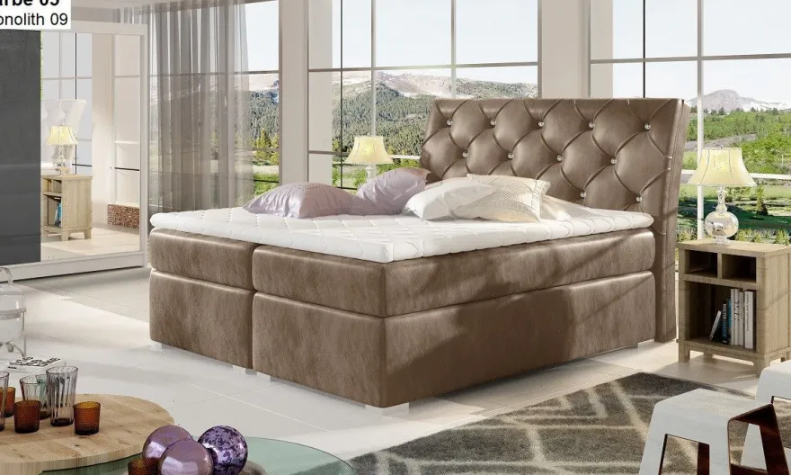 Boxspringbett mit 2 Bettkasten Beverly 180x200 Polsterbett weiß grau schwarz beige