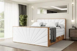 Boxspringbett mit Matratze, Topper, Polsterbett mit Bettkasten LOLLI6-Z KING