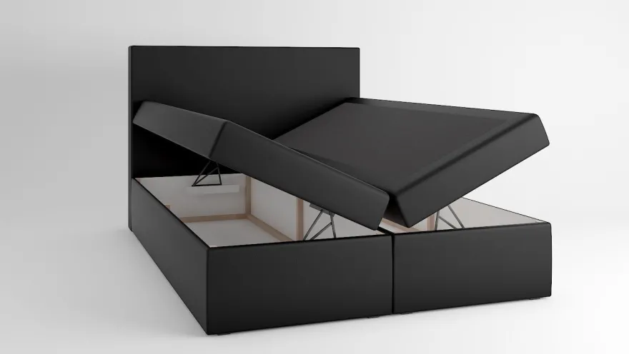 Boxspringbett Schlafzimmerbett ARVID 160x200cm Kunstleder Cappuccino