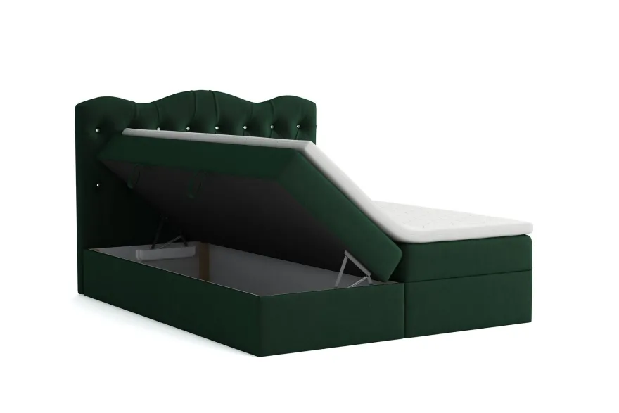 Boxspringbett Schlafzimmerbett LODOS 140x200cm Kunstleder Soft Rot
